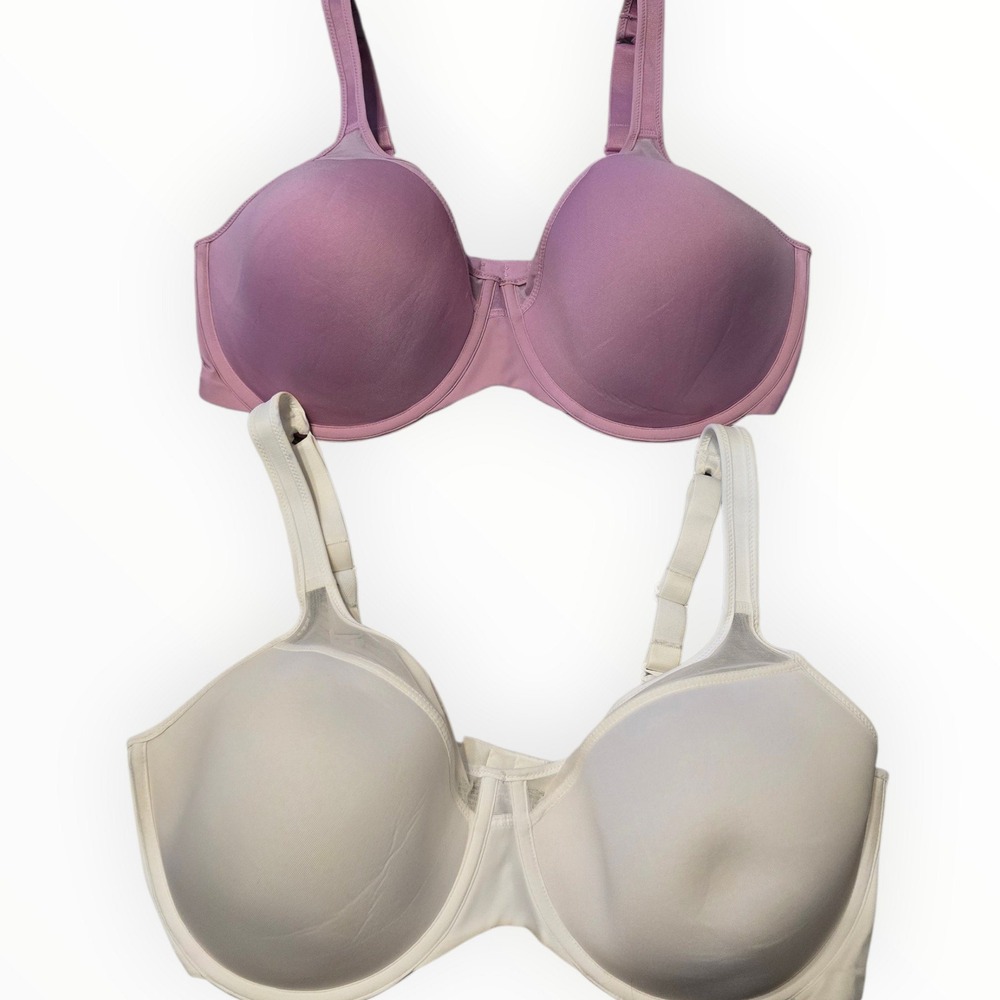Bali Passion for Comfort Underwire Bra 40DD 2 Pack Mauve Cream